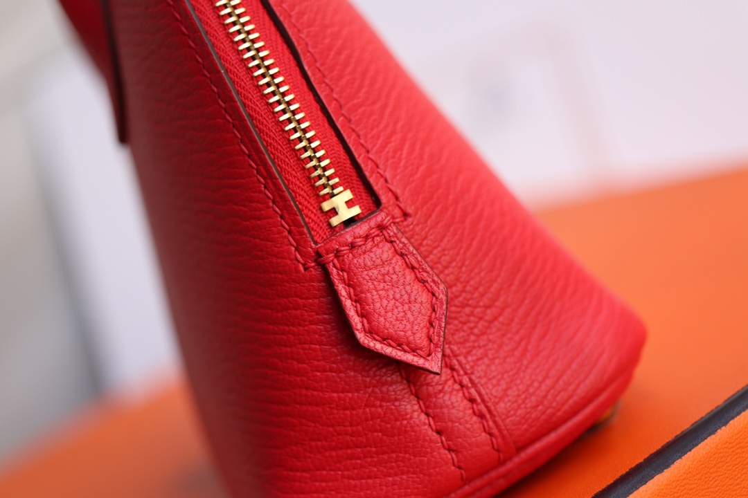 에르메스 미니 볼리드백 레드 금장 염소가죽